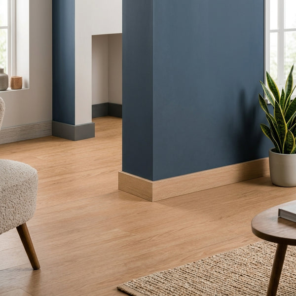 Polystyrene Skirting Board – 80 mm High x 14 mm Thick – 2.2 m (86.61 in) Length – Adhesive Fit – 8 Colours