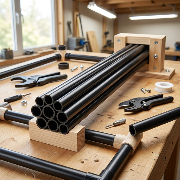 Black Rigid PVC Round Pipe Tube – 7, 10 & 12 mm Outer Diameter – 1000 mm (39.37 in) Length