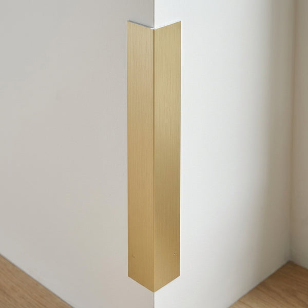 Brushed Light Gold Aluminium Angle Trim – 90° L Profile – 1 mm Wall – Equal & Unequal 10x10 mm to 30x30 mm – 1 m Length