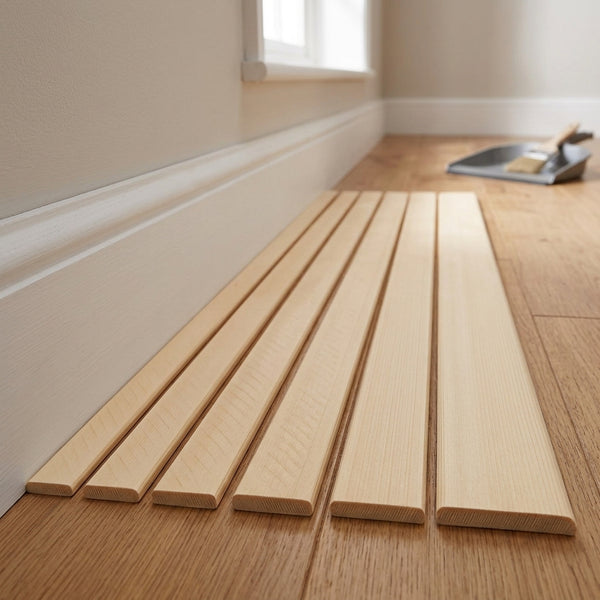 Flat Pine Wood Beading Trim – 11 Sizes from 20 x 4 mm to 90 x 8 mm (Width x Thickness) – 1 m & 2.4 m Lengths – Natural Pine