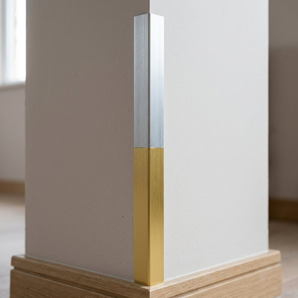 PVC Corner Angle Trim – 90° Equal 20 x 20 mm & Unequal 20 x 10 mm – 1 m & 2.48 m – Gold, Brushed Gold, Silver & Brushed Silver
