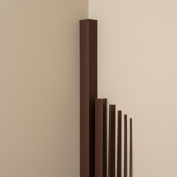 Brown PVC Corner Angle Trim – 90° Equal Edge Protector – 10x10 mm to 50x50 mm – 1 m & 2.48 m Lengths