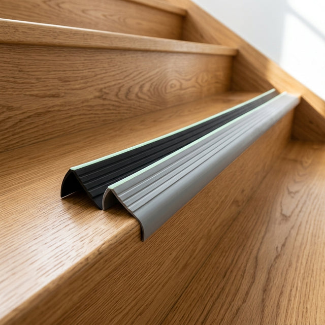 Non-Slip PVC Stair Nosing with Glow-in-the-Dark Strip – 40 mm x 40 mm Bullnose – 1180 mm (1.18 m) Length – 4 Colours