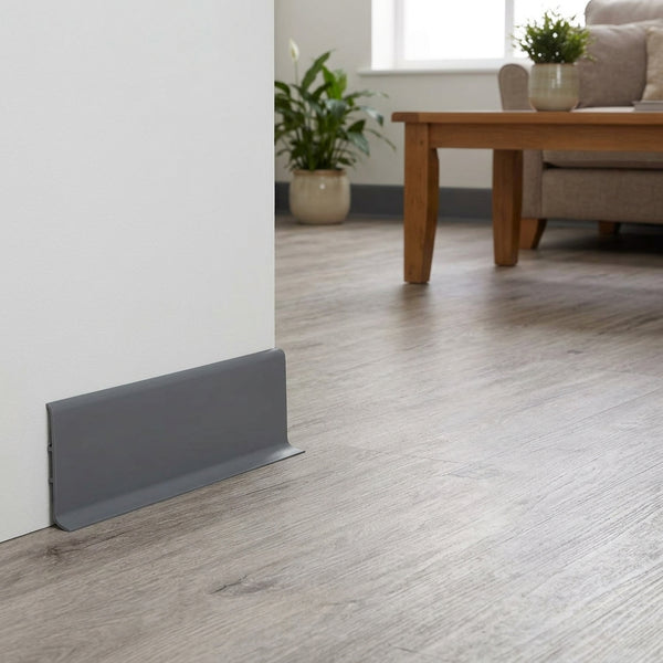 Flexible PVC Skirting Board – 100 mm High x 25 mm Wide x 1.5 mm Thick – 10 m (32.8 ft) Roll – 5 Colours