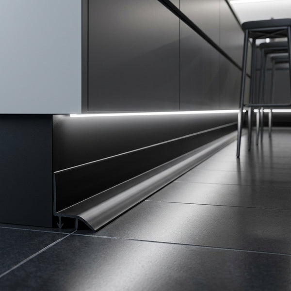 Black PVC Plinth Sealing Strip for 16 mm & 18 mm Kickboards – 500 mm, 1000 mm & 2500 mm Lengths