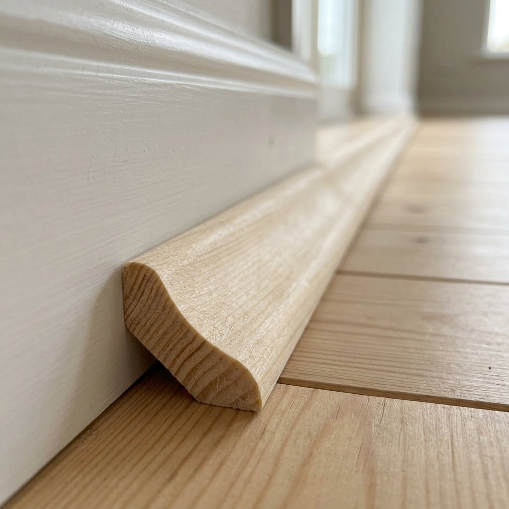 Pine wood scotia beading, 25 and 30 mm – close-up of the scotia profile