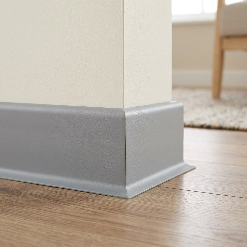 Flexible PVC skirting board, 100 mm high – skirting fitted around a pillar