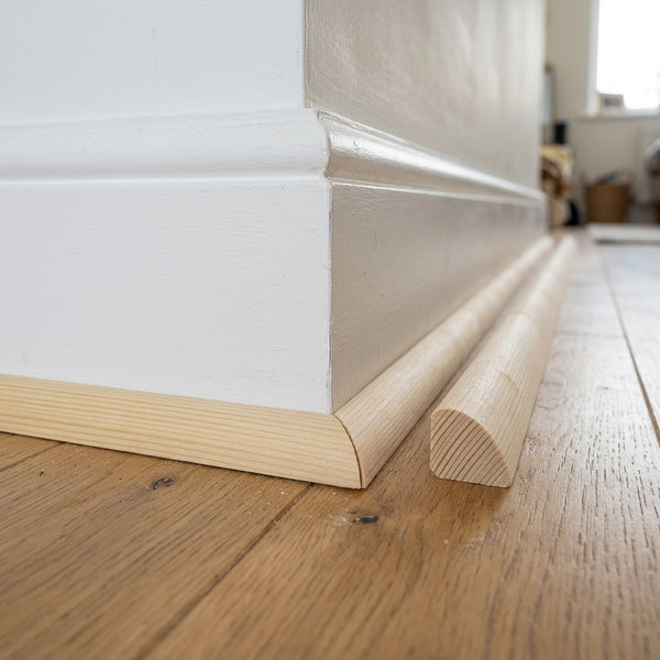 Pine Wood Quadrant Trim – Quarter-Round Moulding – 10 mm, 12 mm & 20 mm – 1 m & 2.4 m Lengths – Natural Pine